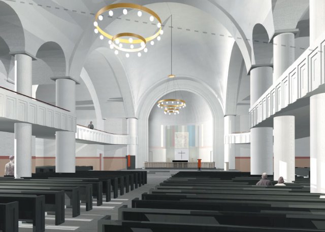 Sellisena hakkab tulevikus välja nägema Tartu Pauluse kiriku kirikuruum.