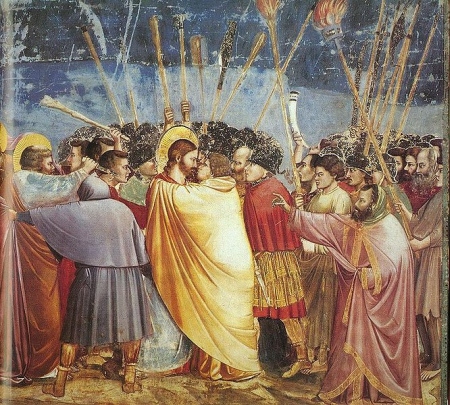 Giotto di Bondone, fresko «Juuda suudlus», 14. sajand. Repro Giotto di Bondone, fresko «Juuda suudlus», 14. sajand. Repro