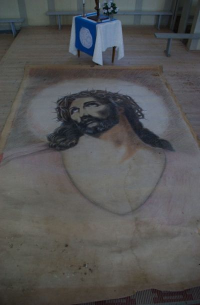 Rõuge kiriku lae pealt leiti suur pilt Jeesusest Kristusest.  Mait Mölder