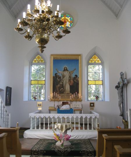 Saja-aastase Ruhnu kiriku kooriruum.
Sirje Simson Saja-aastase Ruhnu kiriku kooriruum.
Sirje Simson